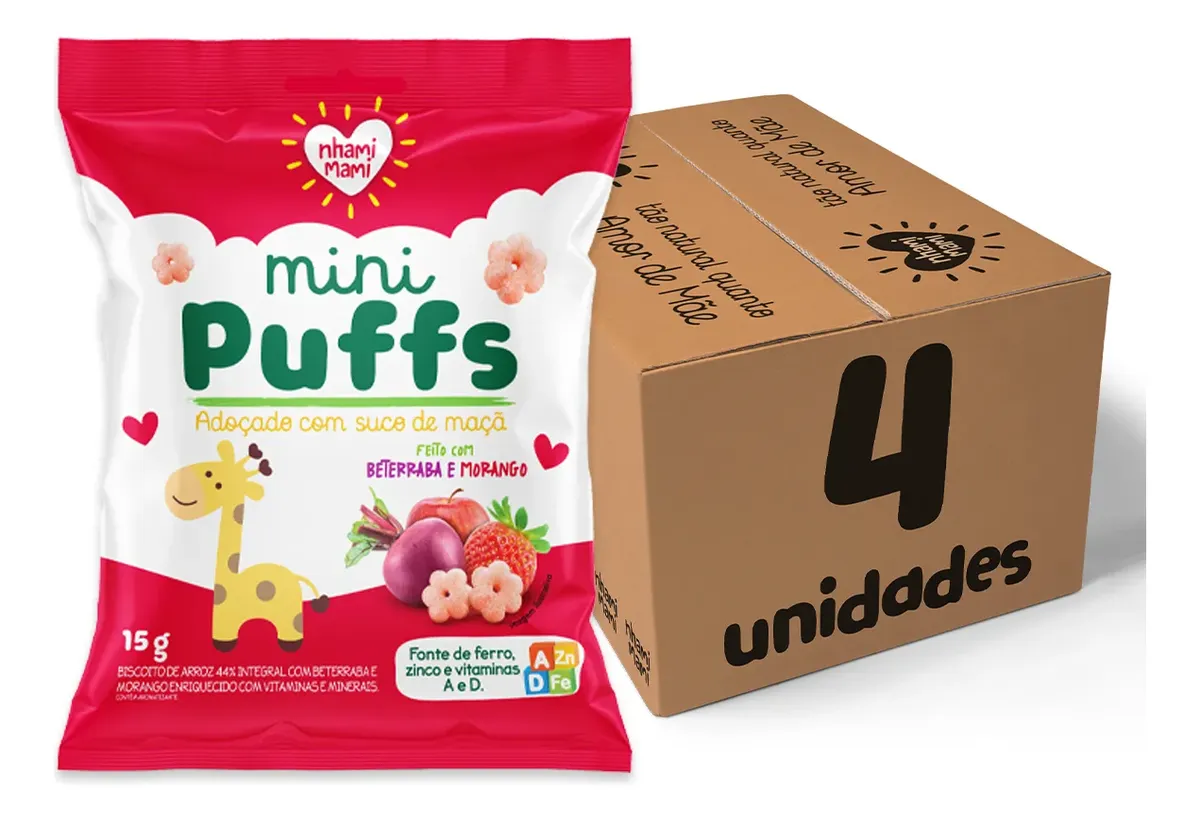 Mini Puffs Beterraba e Morango